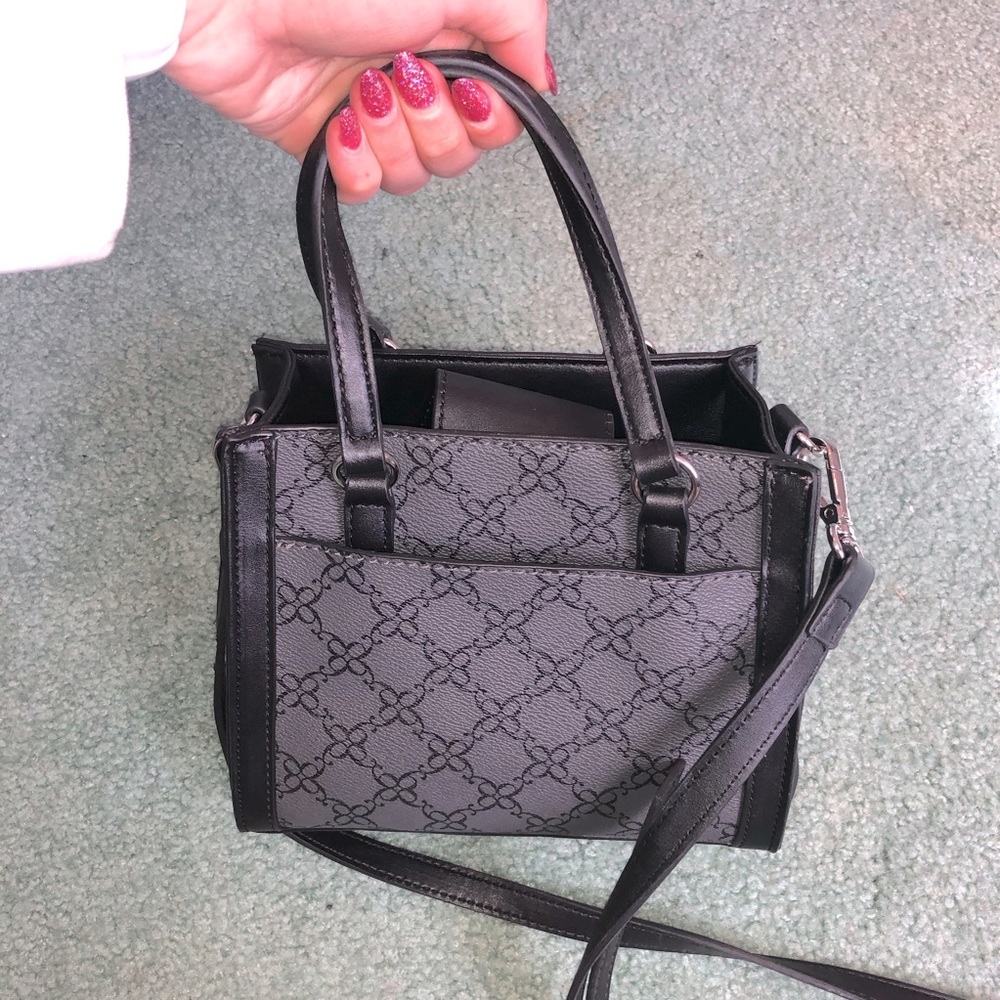 Cute Nine West Black Mini Tote Bag with Charm - Picture 9 of 16